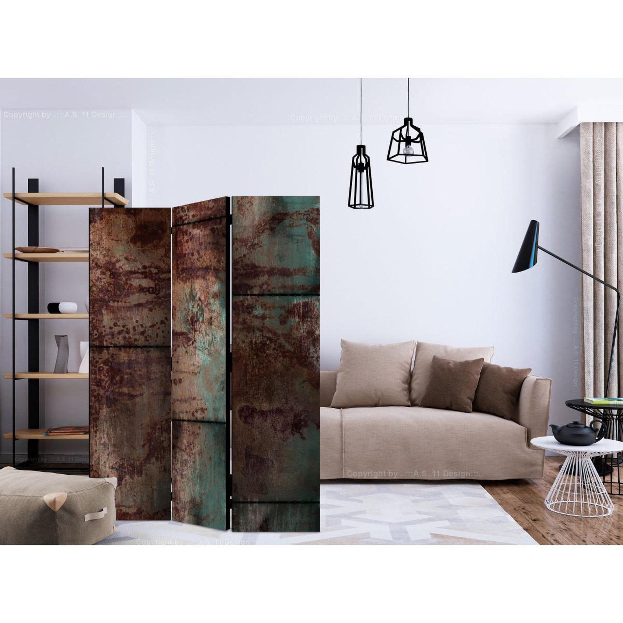 Voir la diapositive 2 : Paris Prix Paravent 3 volets  dark metal sheet  135x172cm