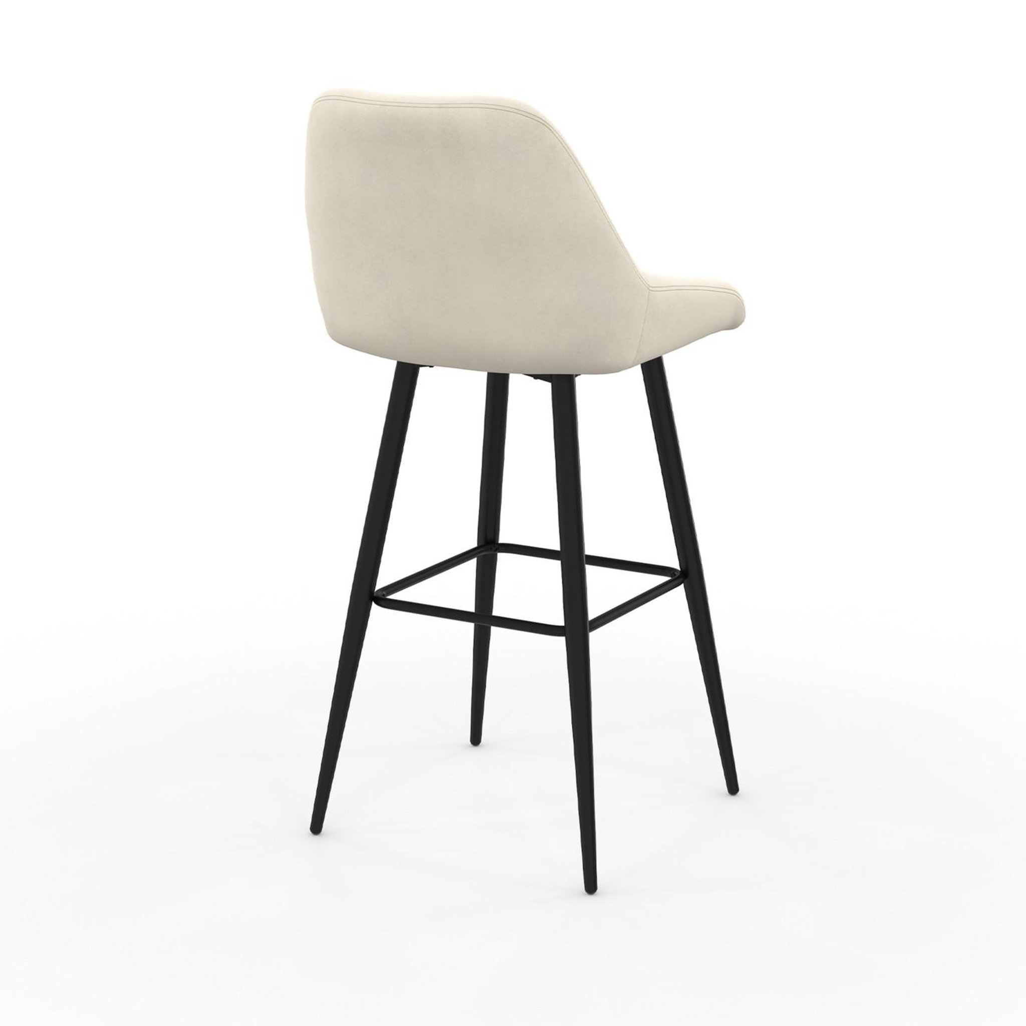 Voir la diapositive 4 : ID MARKET Lot de 2 tabourets de bar thalya en velours beige avec demi-accoudoirs