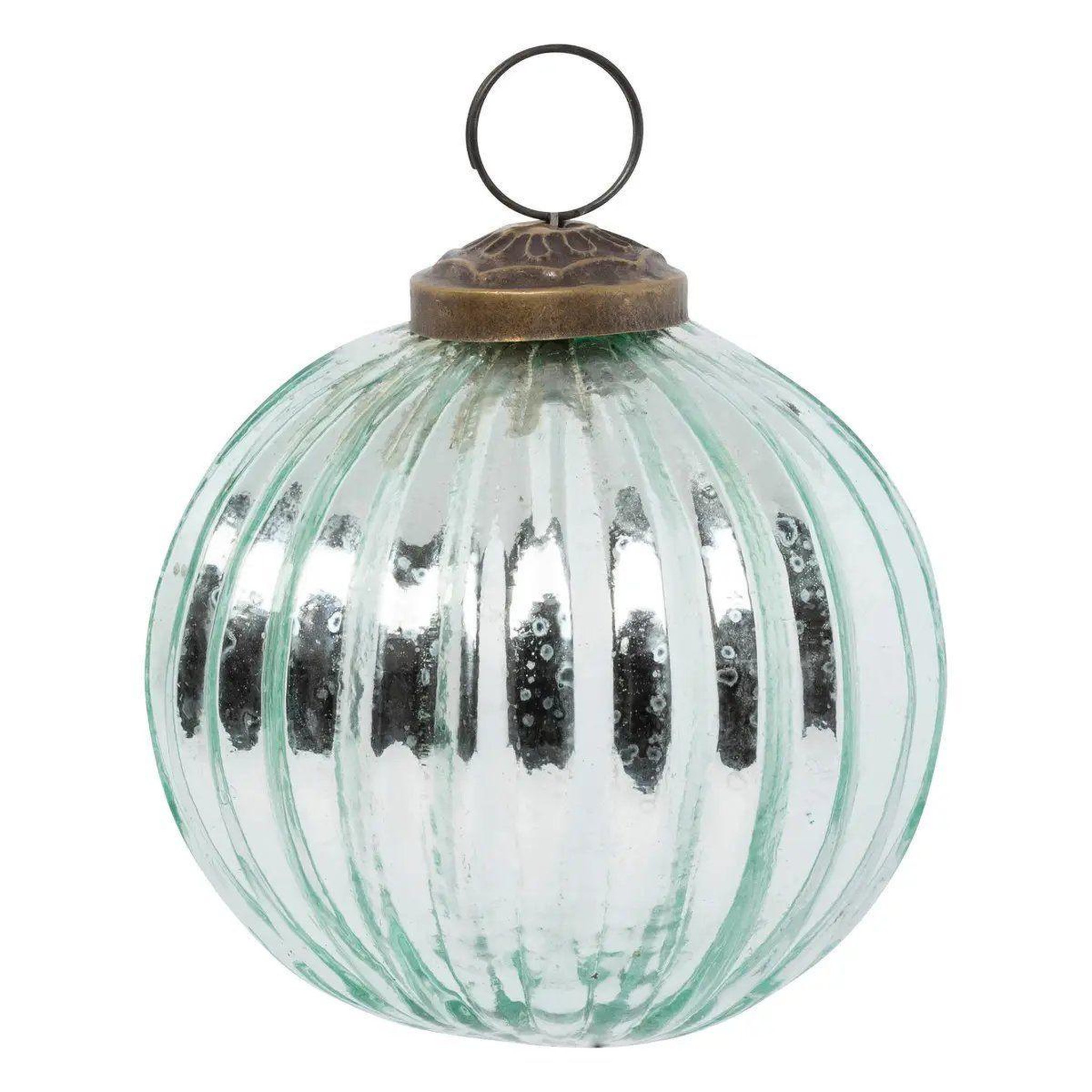 Voir la diapositive 2 : ATMOSPHERA Lot de 3 boules de noël  formes  8cm vert