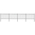 VIDAXL Cloture de jardin avec dessus en lance Acier 6,8 x 1,2 m Noir