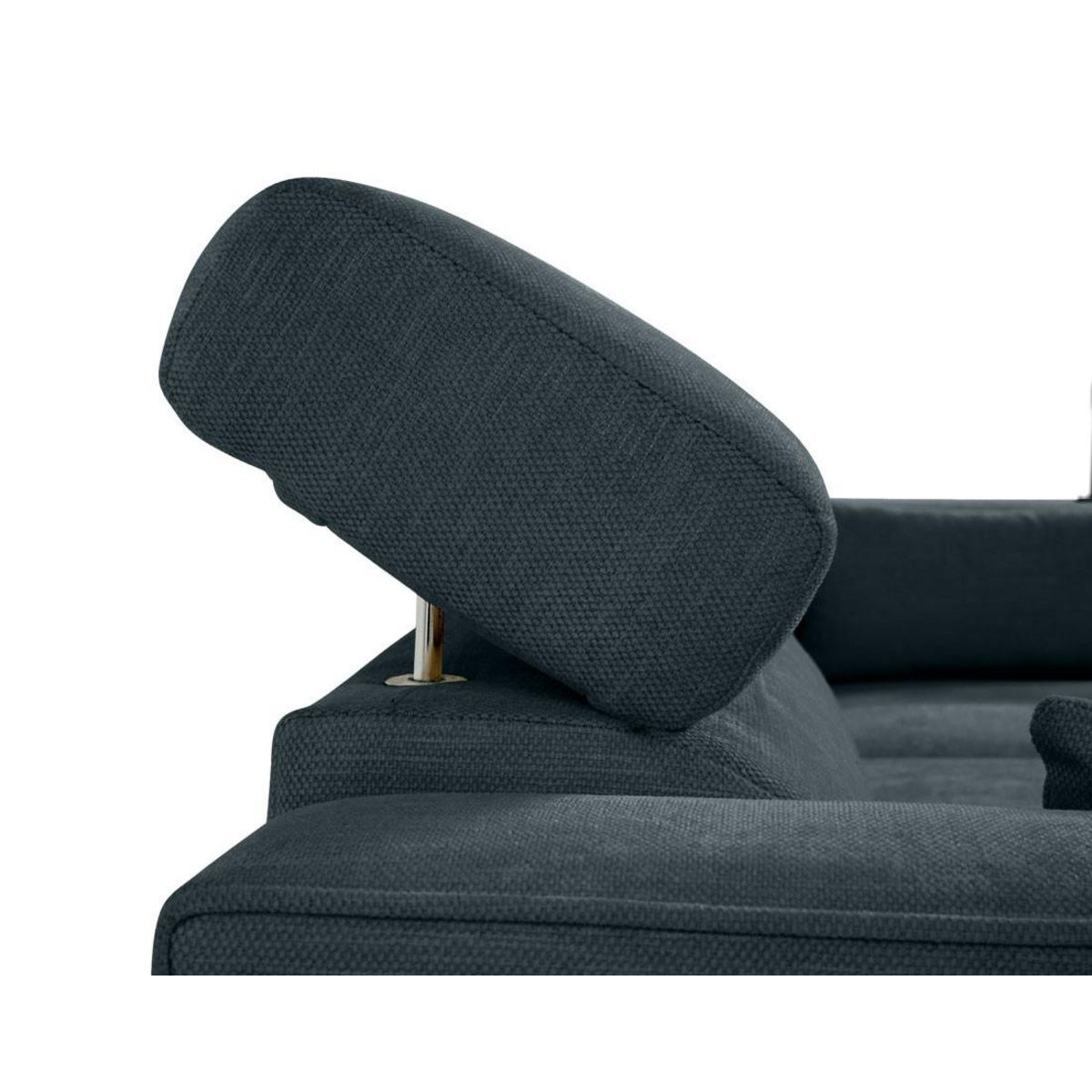 BEST MOBILIER Alicante - canapé d'angle réversible convertible avec têtières - coffre - 4 places - en tissu texturé