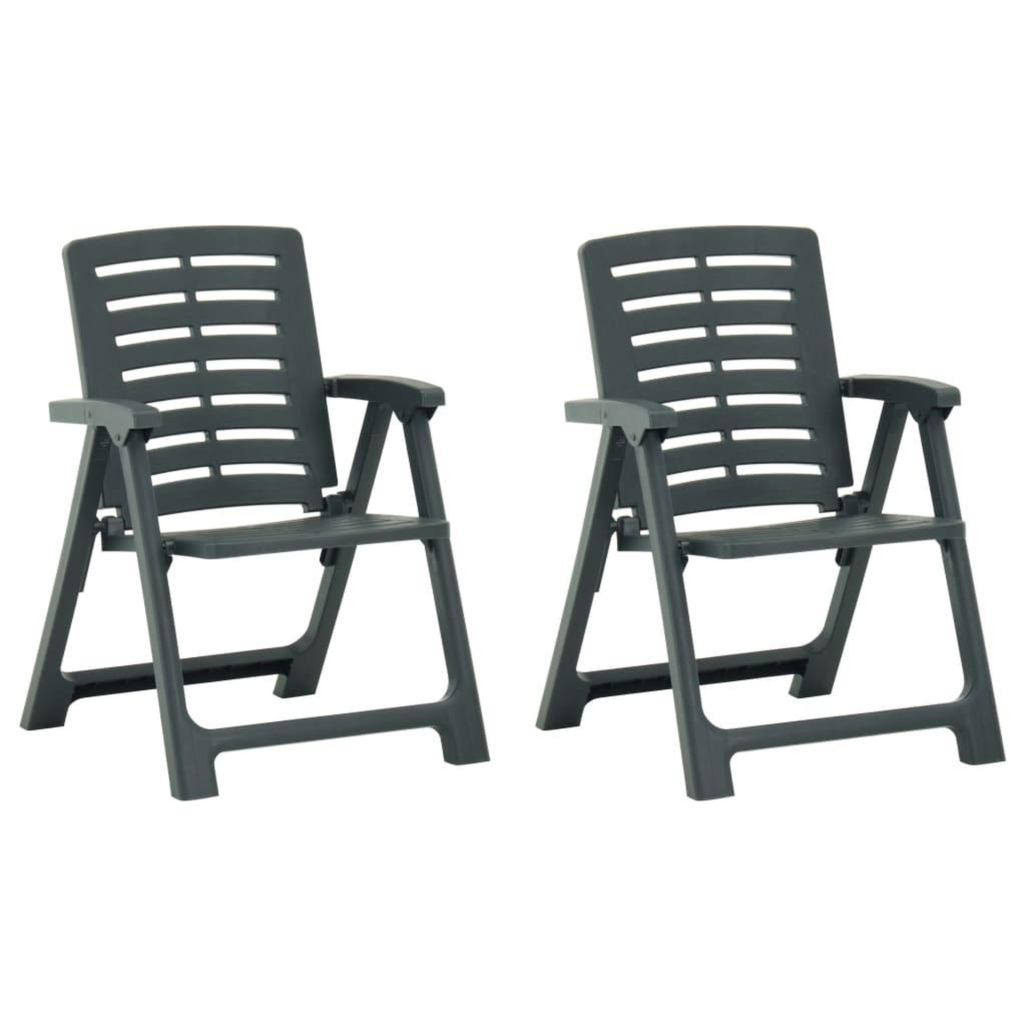 Voir la diapositive 3 : VIDAXL Ensemble de bistro pliable 3 pcs Plastique Vert