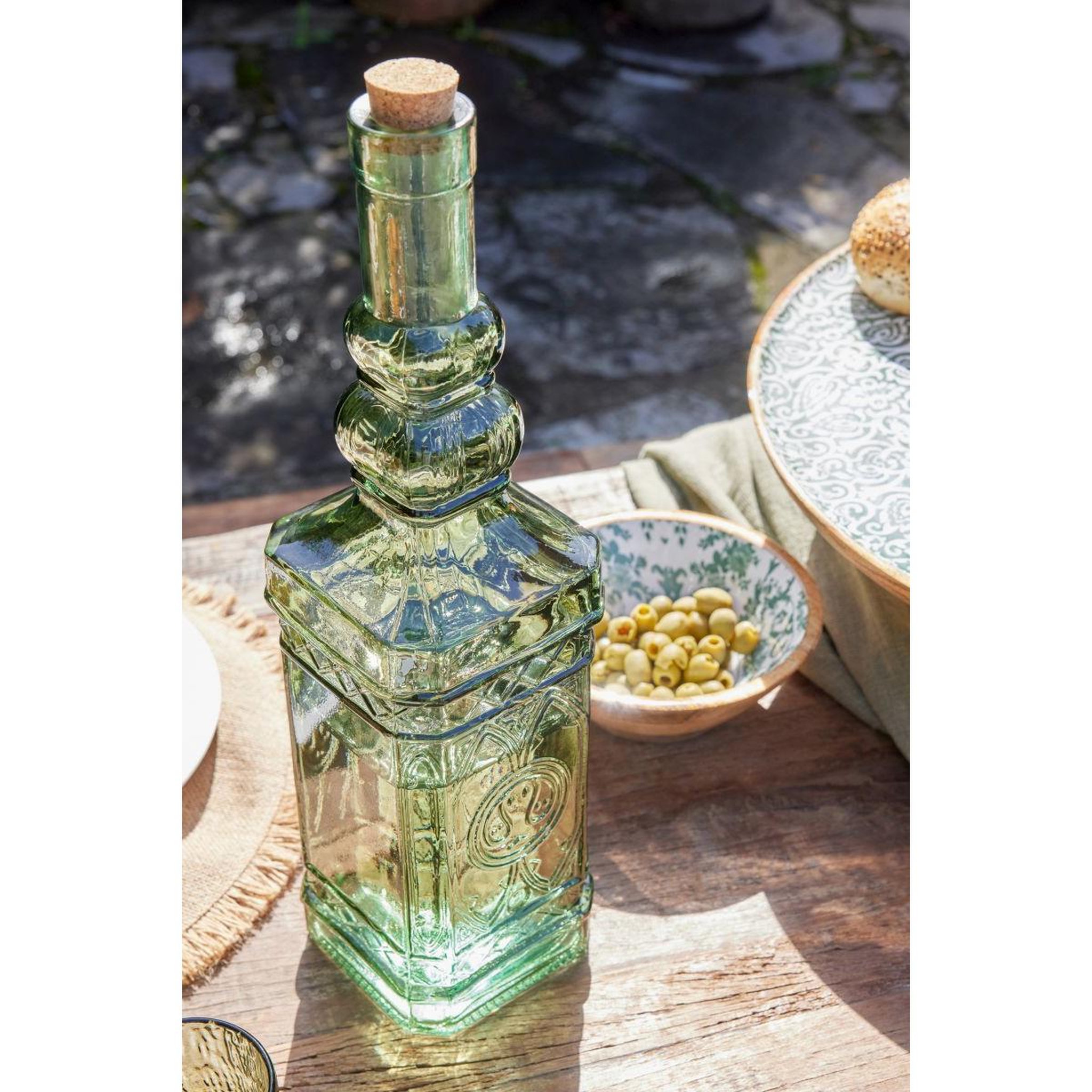 Voir la diapositive 4 : J-LINE Lot de 2 bouteilles en verre  elmo  2l vert