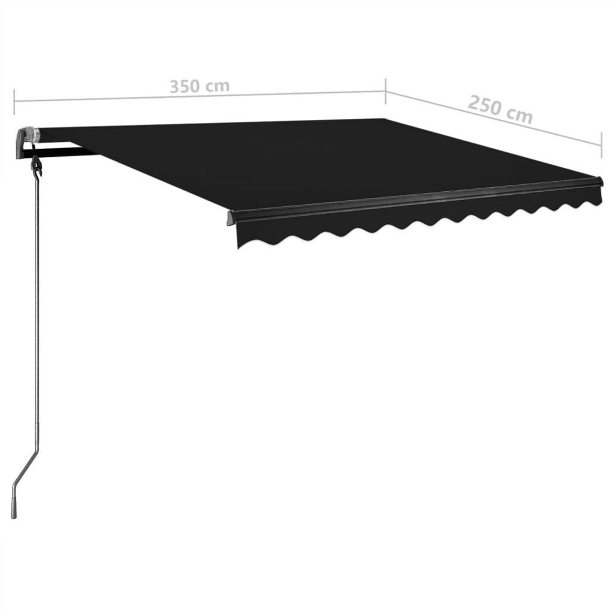 VIDAXL Auvent manuel retractable avec LED 350x250 cm Anthracite