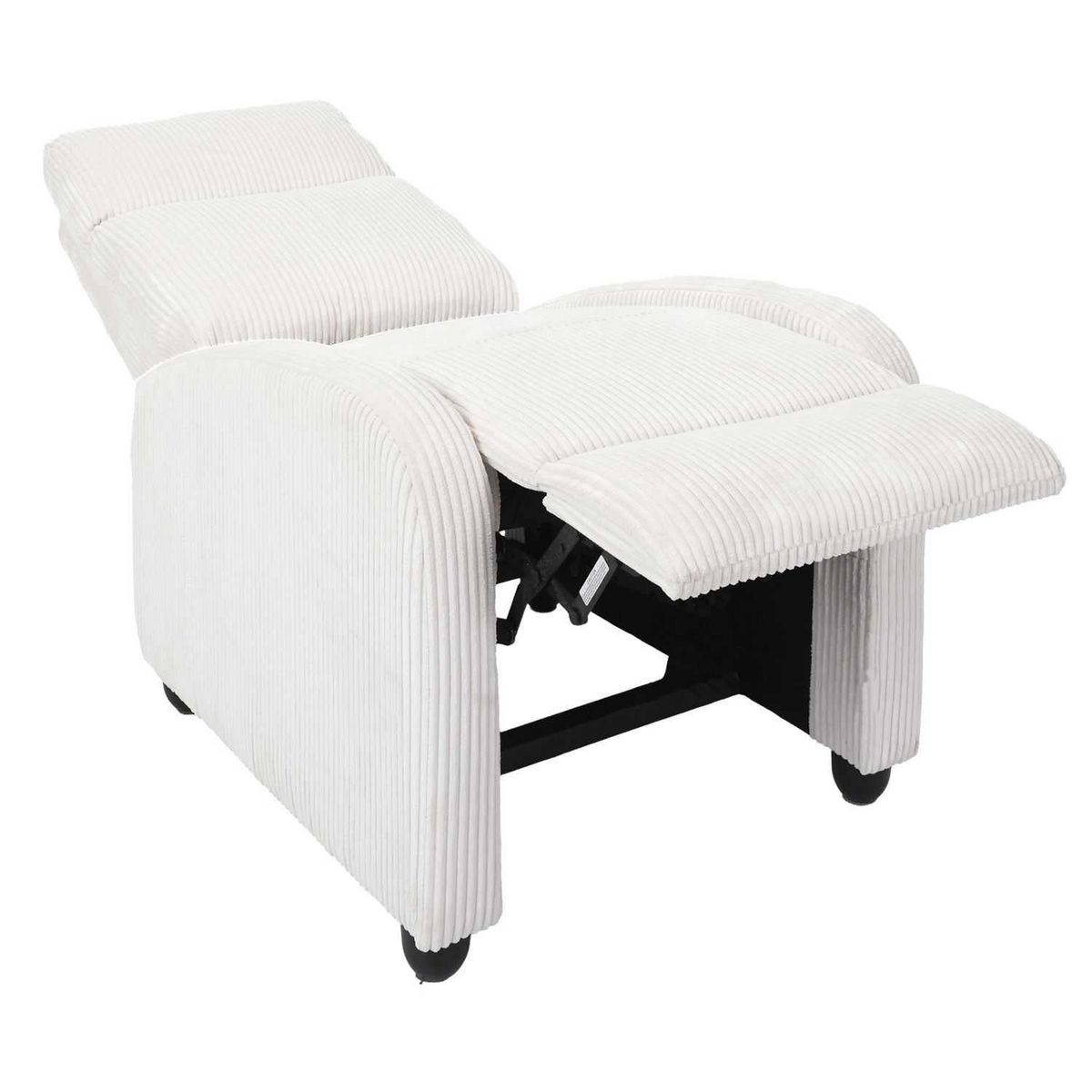 The Home Deco Factory Fauteuil relax multiposition en tissu côtelé Drammen - Beige