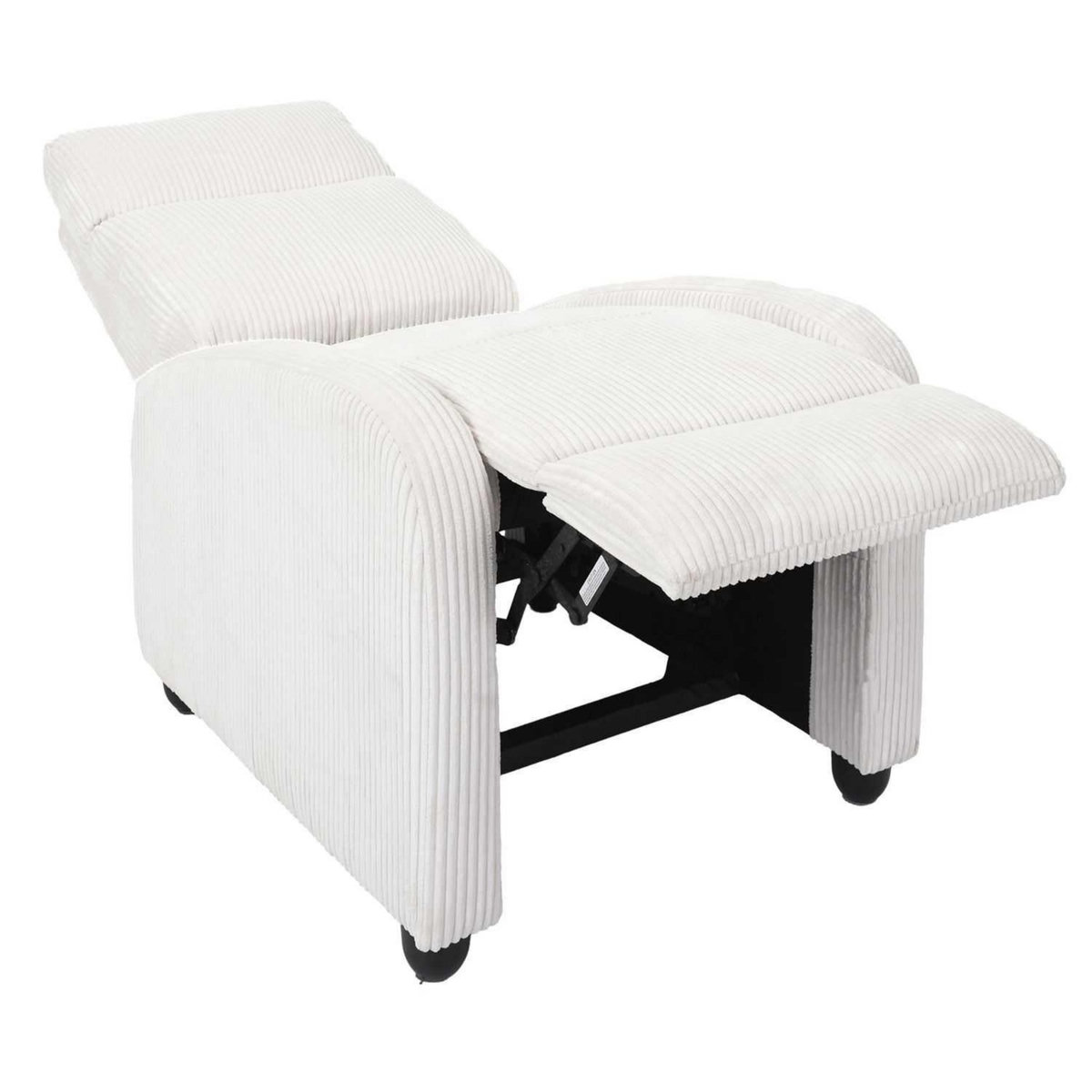 The Home Deco Factory Fauteuil relax multiposition en tissu côtelé Drammen - Beige