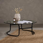 Voir la diapositive 6 : Paris Prix Table Basse Design en Verre  Lomma  110cm Noir