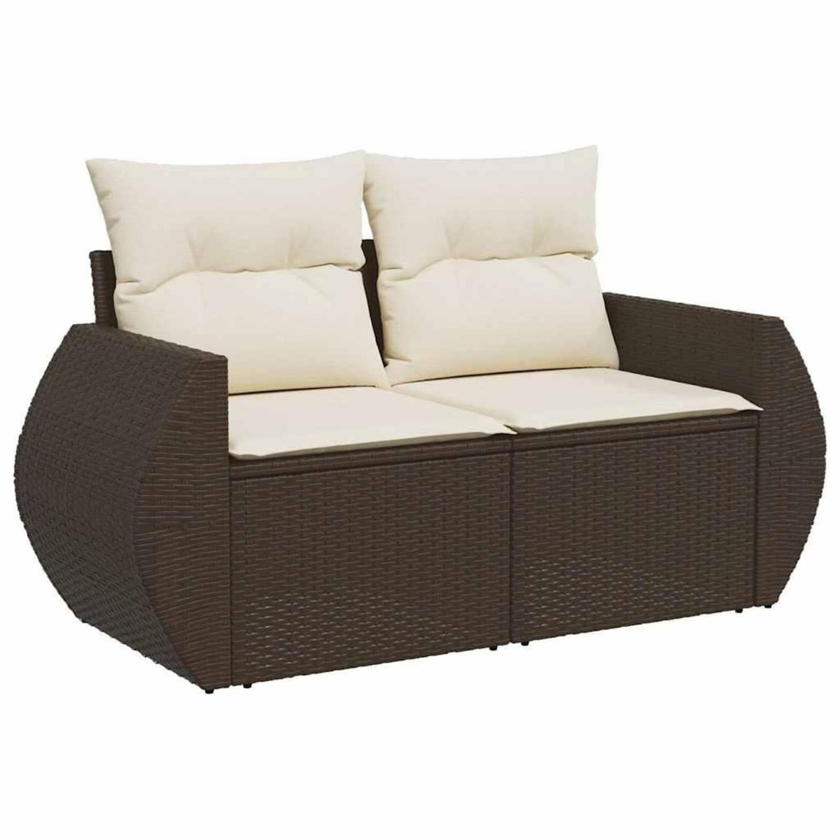 VIDAXL Salon de jardin avec coussins 9 pcs marron resine tressee
