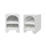 SWEEEK Table de chevet organique effet bois blanc. plusieurs niches 2 compartiments de rangement (lot de 2)