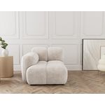 LISA DESIGN Grace - module d'assise gauche en velours texturé. Coloris disponibles : Bleu, Gris, Orange, Vert, Beige, Violet