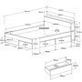 Voir la diapositive 6 : Lit double adulte 140x190 / 140x200 cm avec rangements BOOST