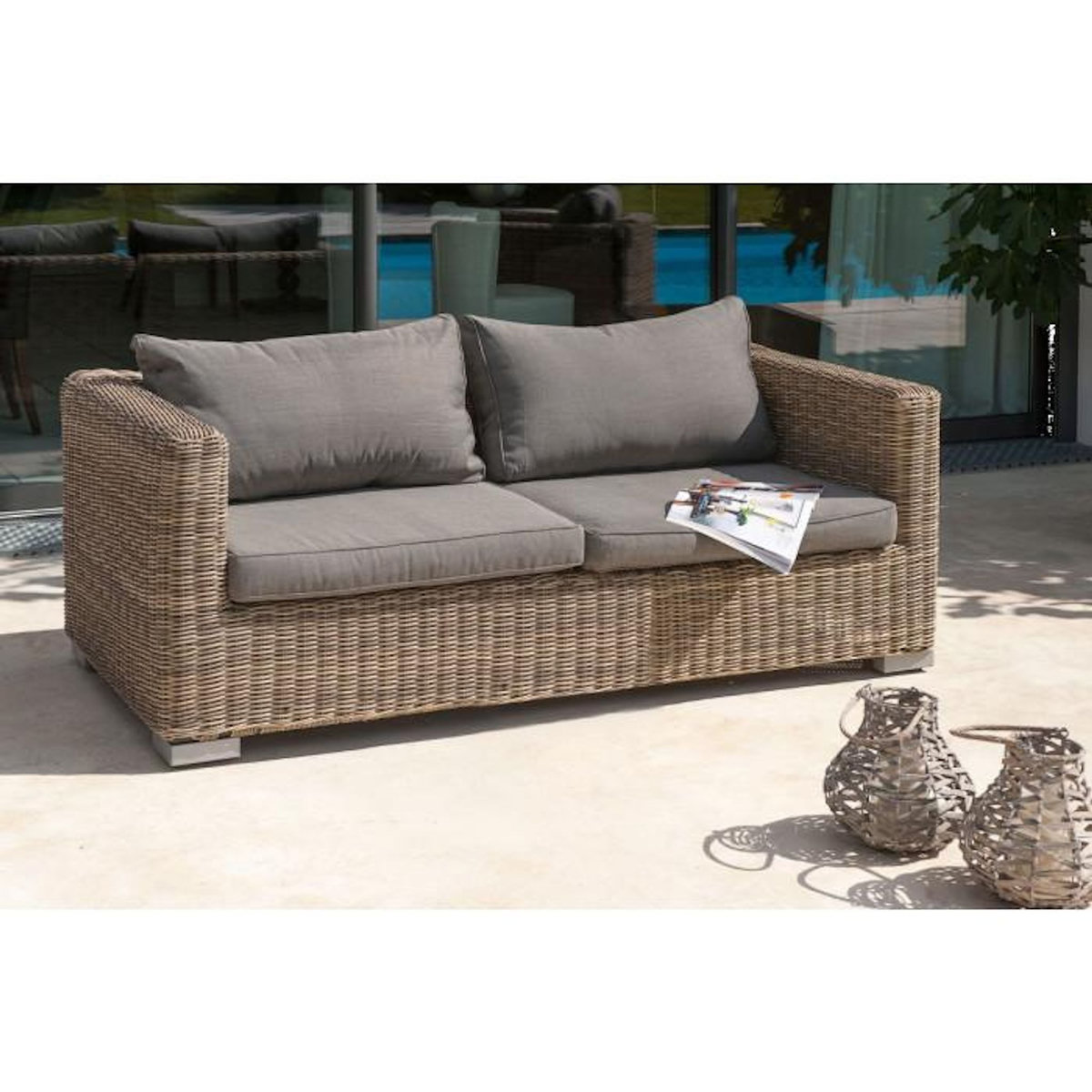 Paris Prix Salon de Jardin Modulable 6 Places  Montmartre  84cm Marron