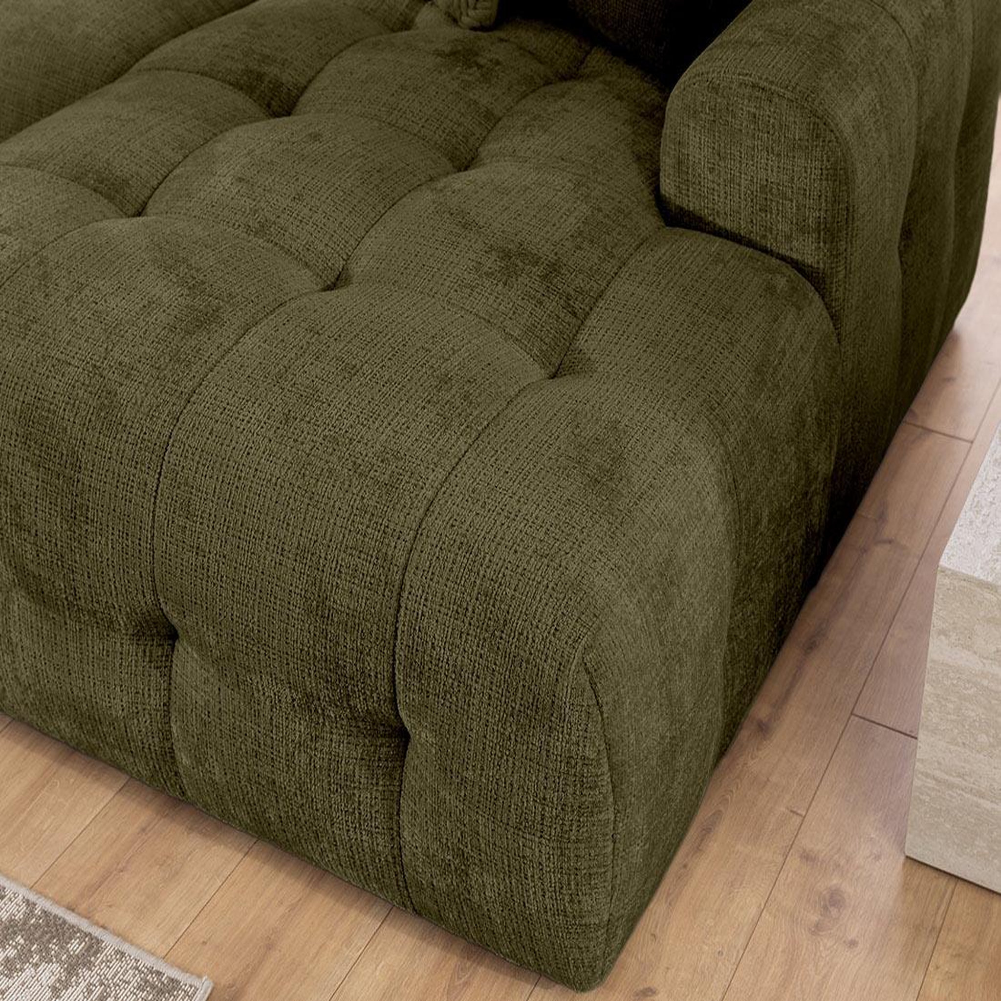 Voir la diapositive 5 : BEST MOBILIER Diane - canapé panoramique en u 6 places en velours texturé