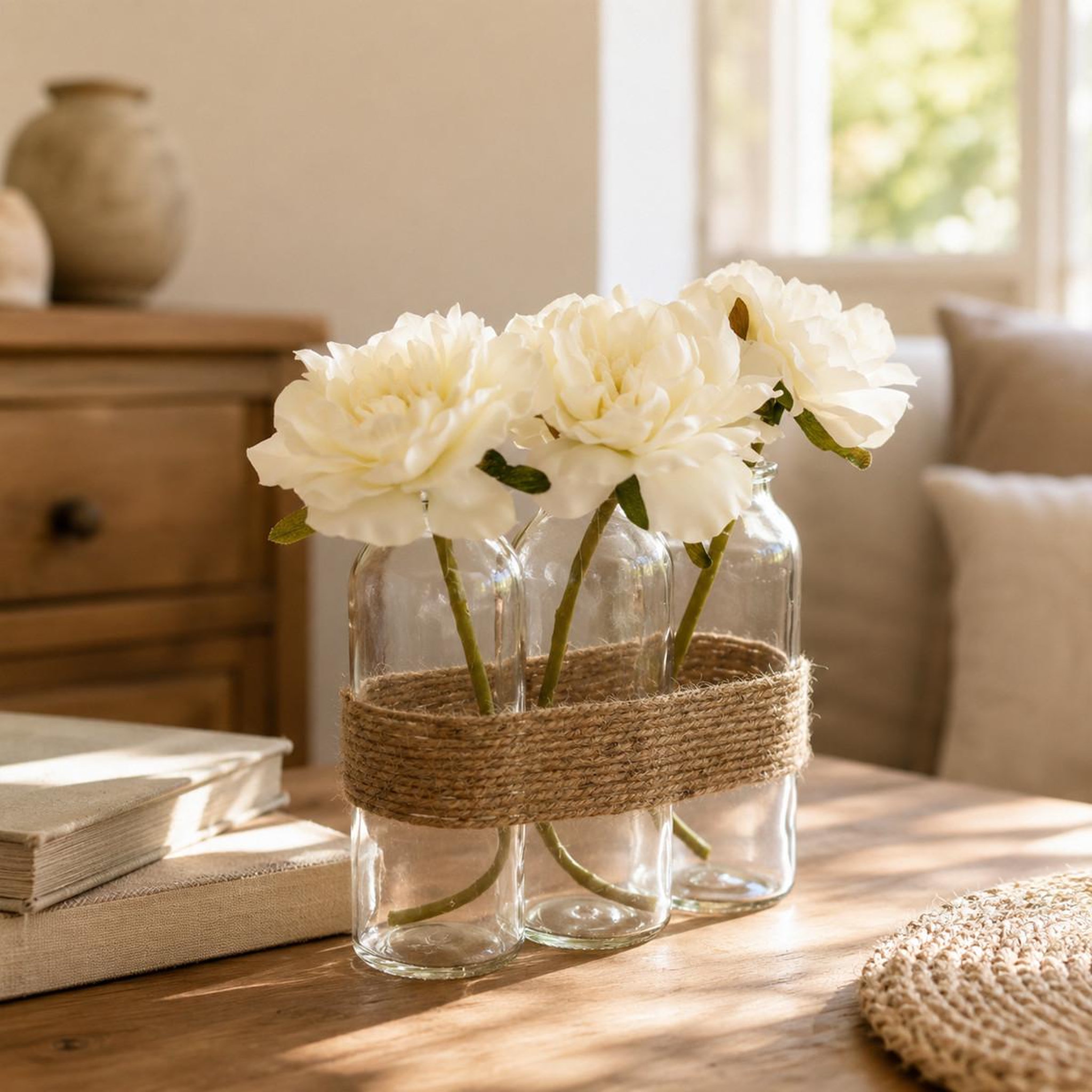 Voir la diapositive 4 : ATMOSPHERA Composition florale artificielle  tube  23cm naturel