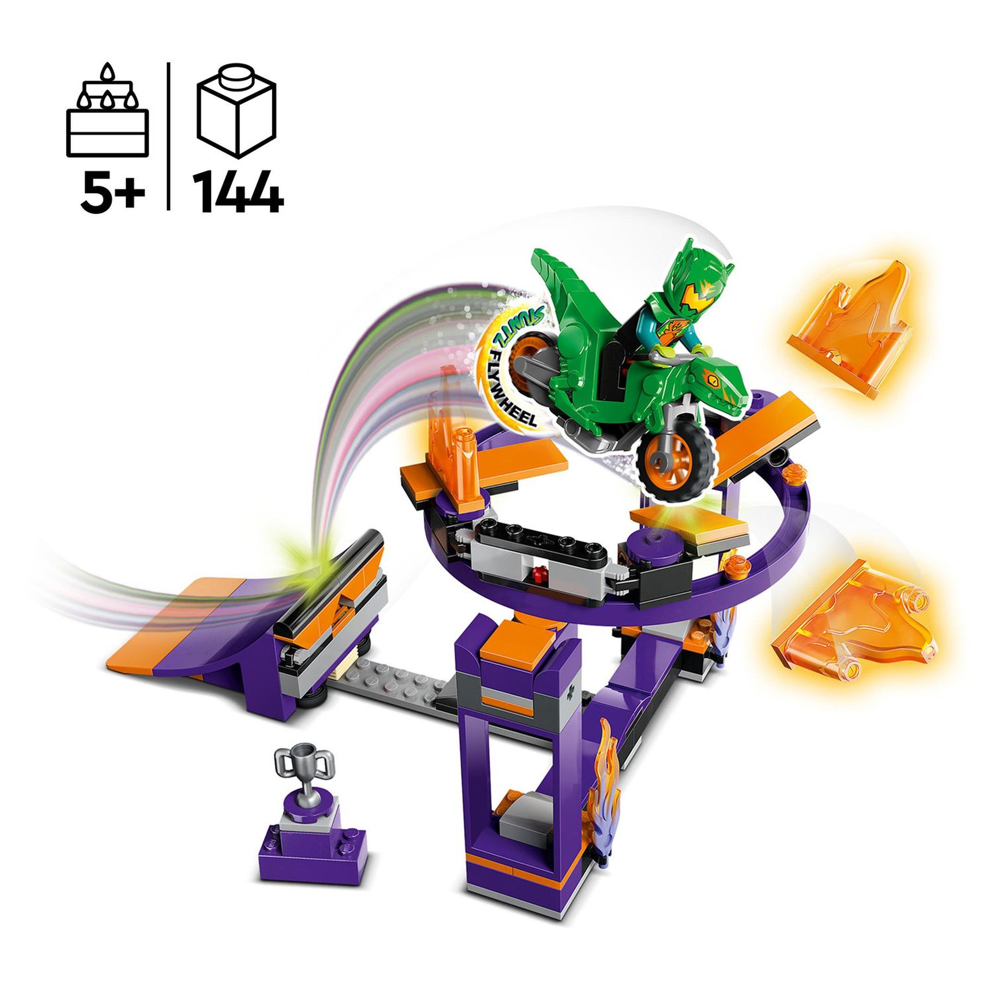 Voir la diapositive 4 : LEGO City 60359 - Le défi de cascade : le tremplin, Jouet 2-en-1 avec Moto Dinosaure et Cascadeur, Cadeau Anniversaire Enfants