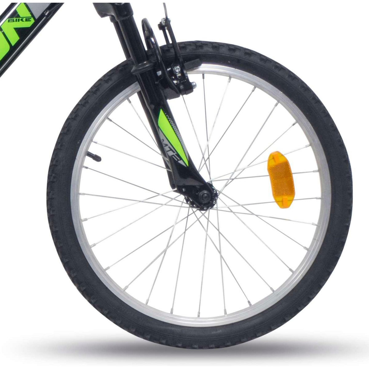 Vélo enfant (120/140 cm - VTT 20''  cadre rigide en acier - fourche télescopique - 6 vitesses avec dérailleur Shimano TY21, poignée tournante & Freins V-Brake