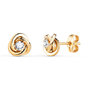 Voir la diapositive 1 : L'ATELIER D'AZUR Boucles d'Oreilles Or 18 Carats 750 Jaune et Zicroniums - Motif Noeud