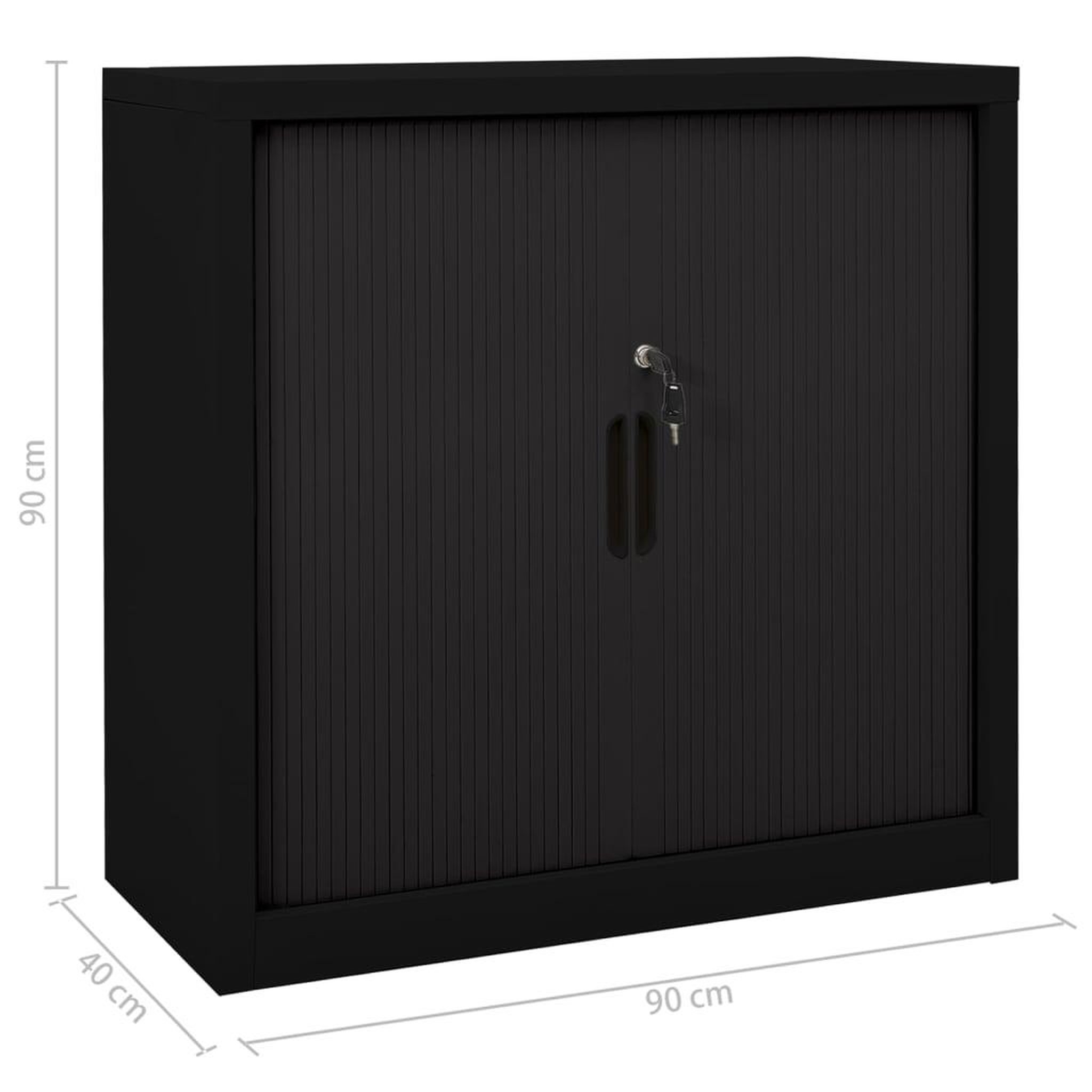 Voir la diapositive 6 : VIDAXL Armoire a portes coulissantes Noir 90x40x90 cm Acier