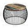 Voir la diapositive 5 : VIDAXL Table basse ronde 68x37 cm Bois de recuperation massif