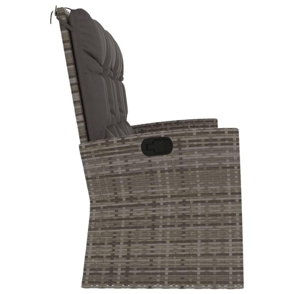 VIDAXL Banc de jardin inclinable et coussins gris 173cm resine tressee