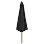 VIDAXL Parasol avec mat en bois 350 cm Anthracite
