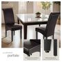 Voir la diapositive 4 : tectake Chaise de salle à manger avec revêtement en cuir synthétique marron Lot de 4