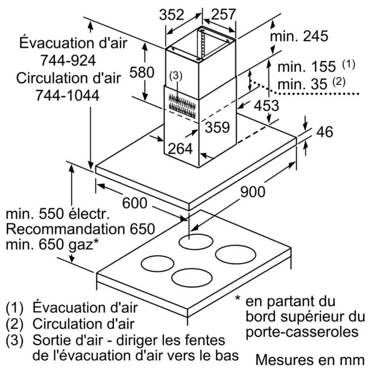 Neff Hotte décorative îlot 90cm 69db 867m3/h inox - i96bmp5n0