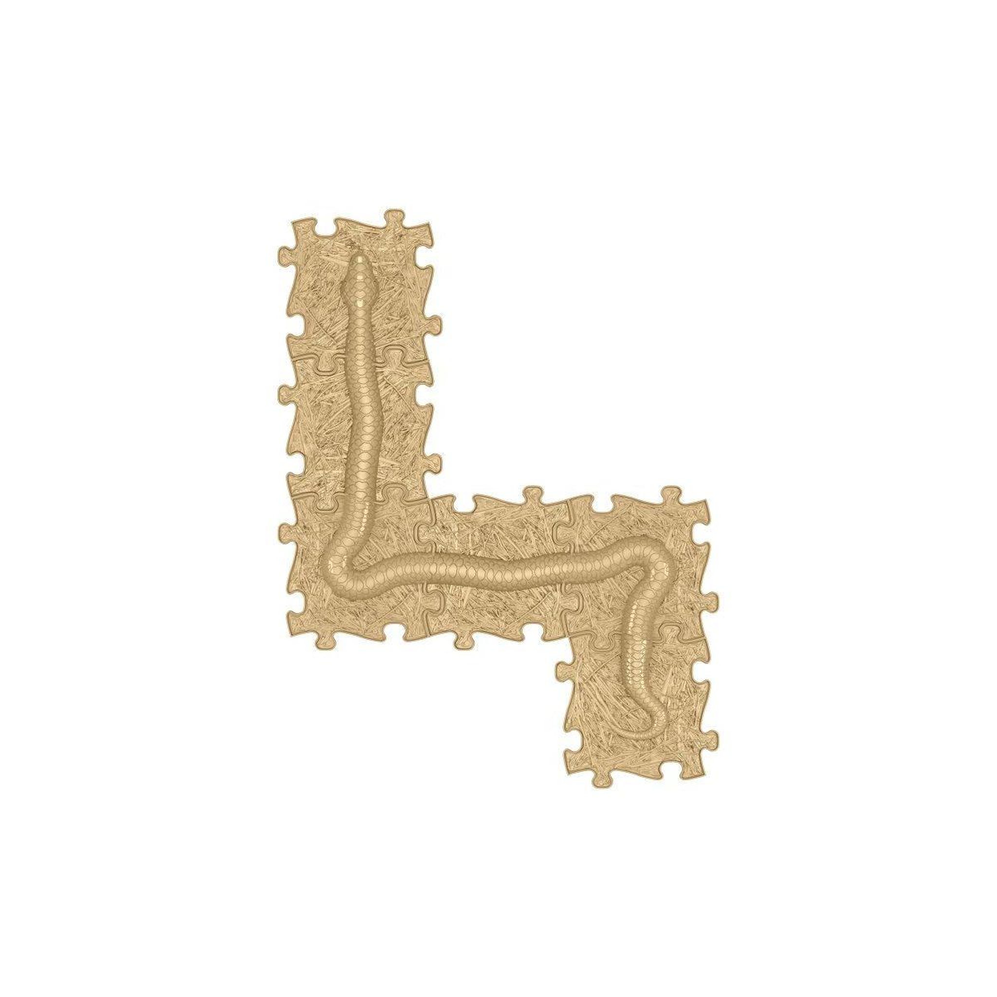 MUFFIK Tapis sensoriel  parcours serpent - 6 pièces, beige