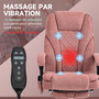 Voir la diapositive 5 : VINSETTO Fauteuil de bureau manager massant chauffant inclinable réglable télécommande repose-pieds rétractable velours rose poudré