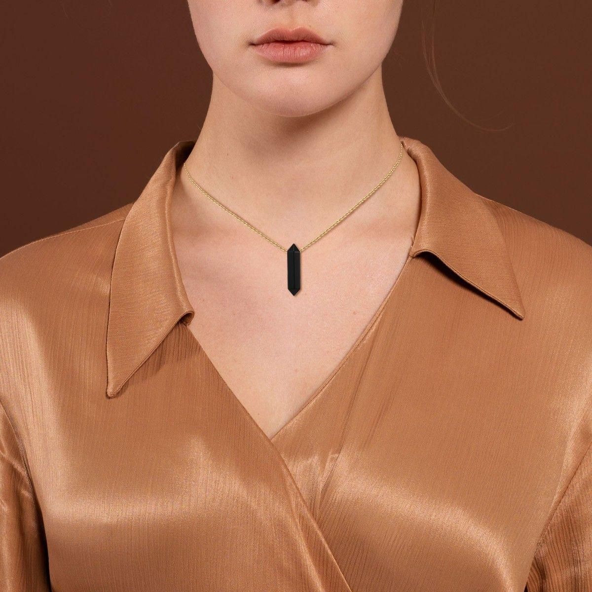 SC BOHEME Collier SC Bohème  orné d'une obsidienne