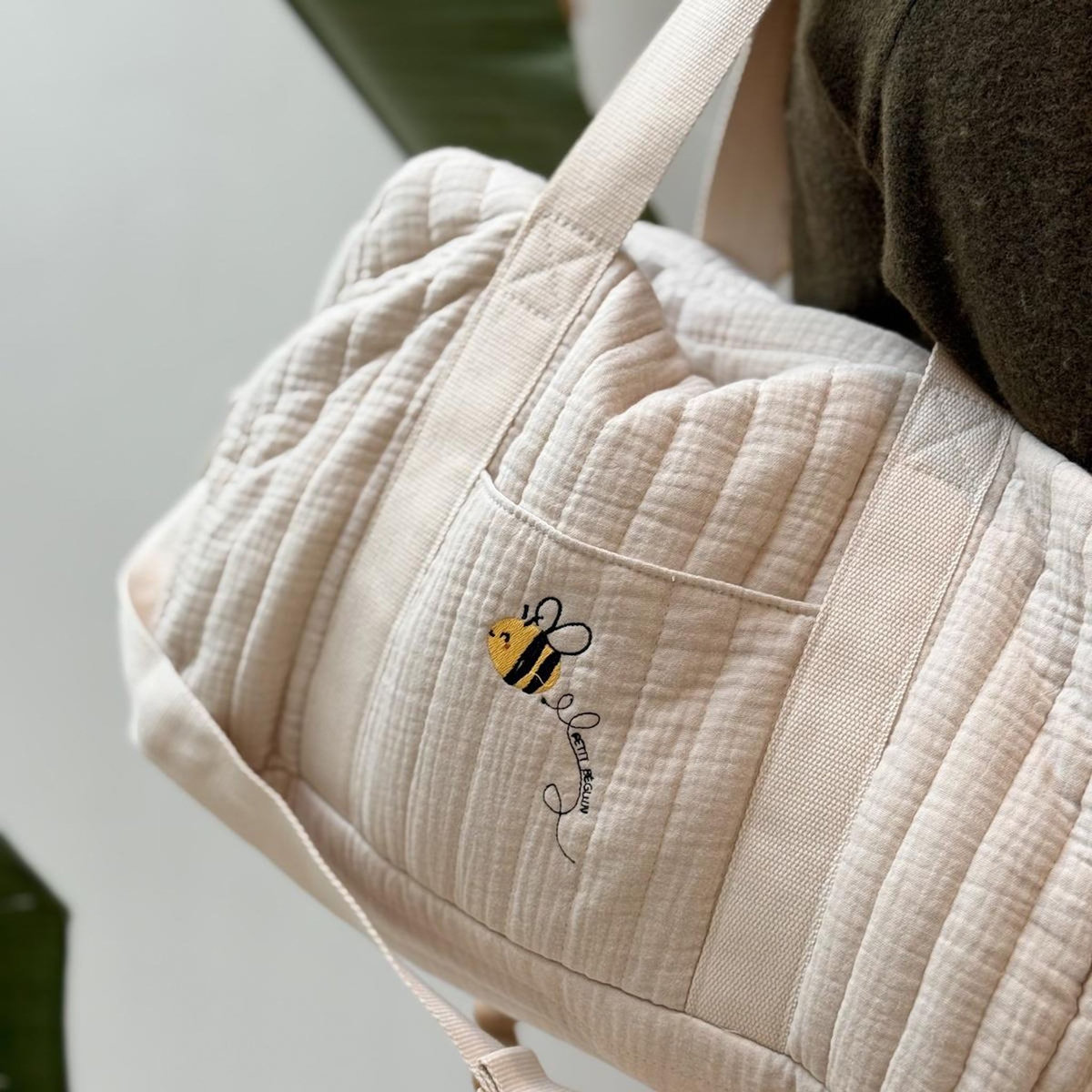 Petit Béguin Sac à langer en gaze de coton Eden