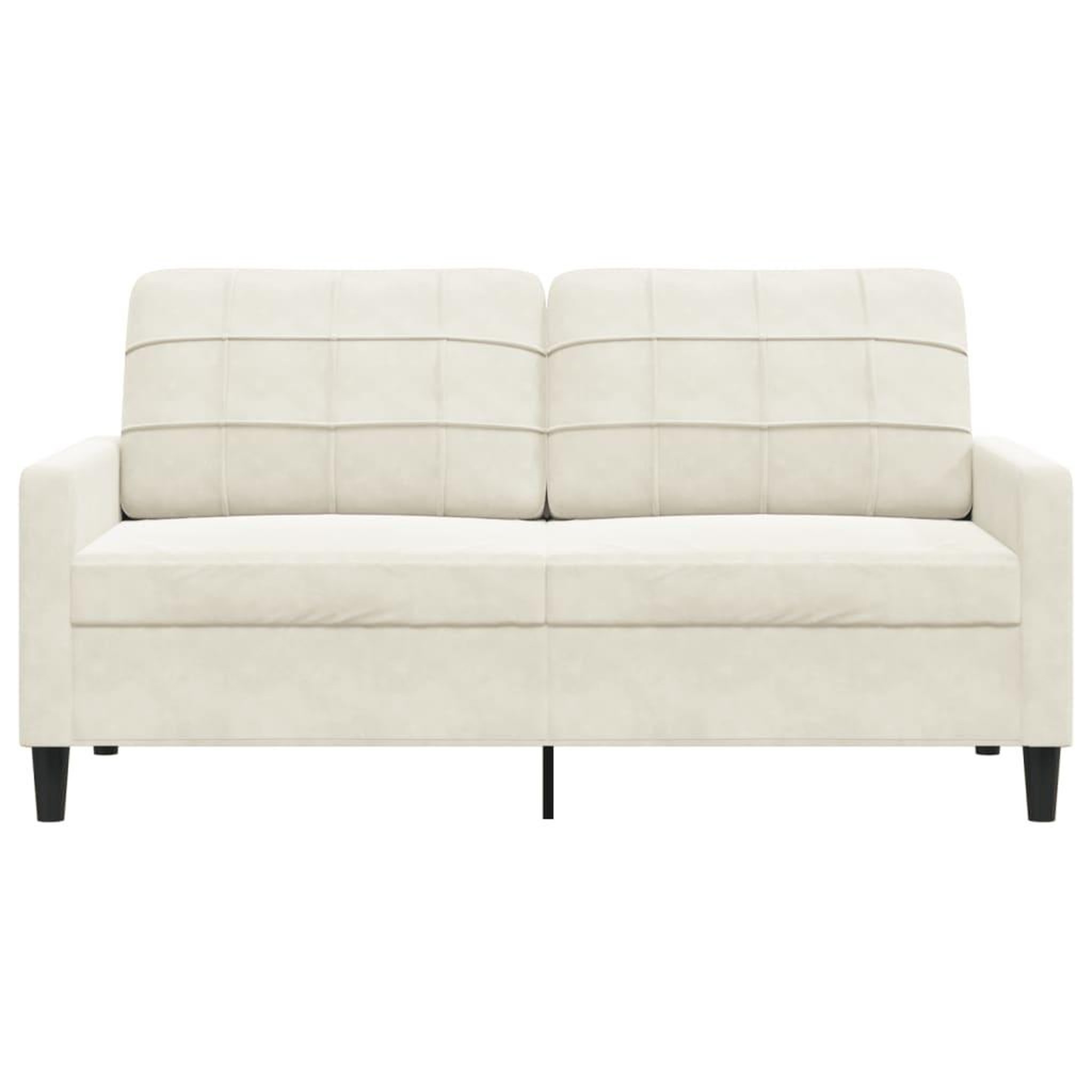 Voir la diapositive 4 : VIDAXL Canape a 2 places Creme 140 cm Velours