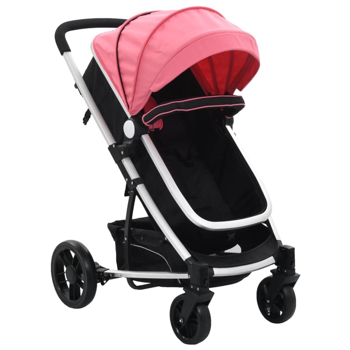 Vidaxl poussette/landau bébé 2-en-1 bleu et noir acier VIDAXL