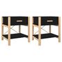 Voir la diapositive 2 : VIDAXL Tables de chevet 2 pcs Noir 42x38x45 cm Bois d'ingenierie