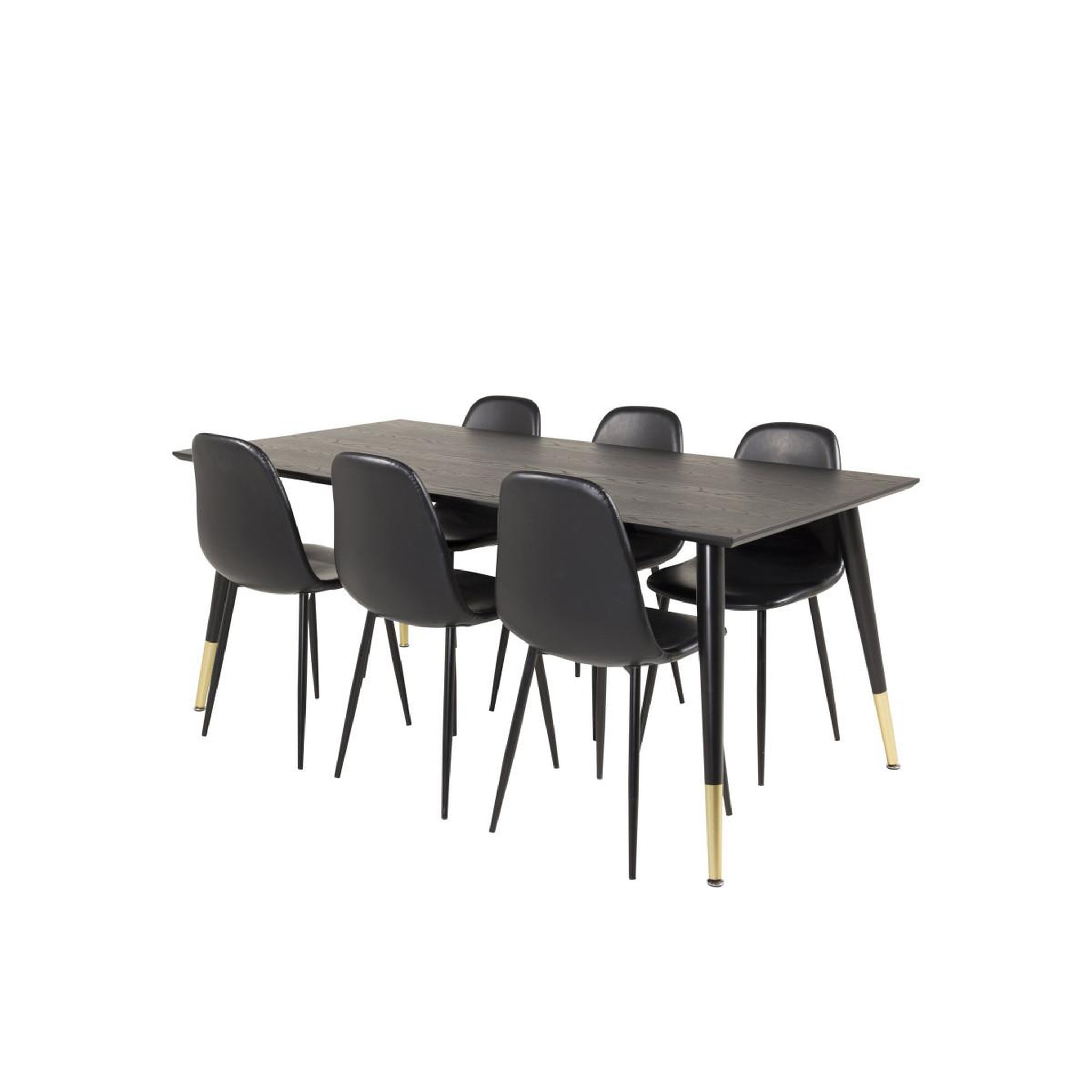 Voir la diapositive 3 : Paris Prix Ensemble table à manger & 6 chaises  dipp & polar  180cm noir