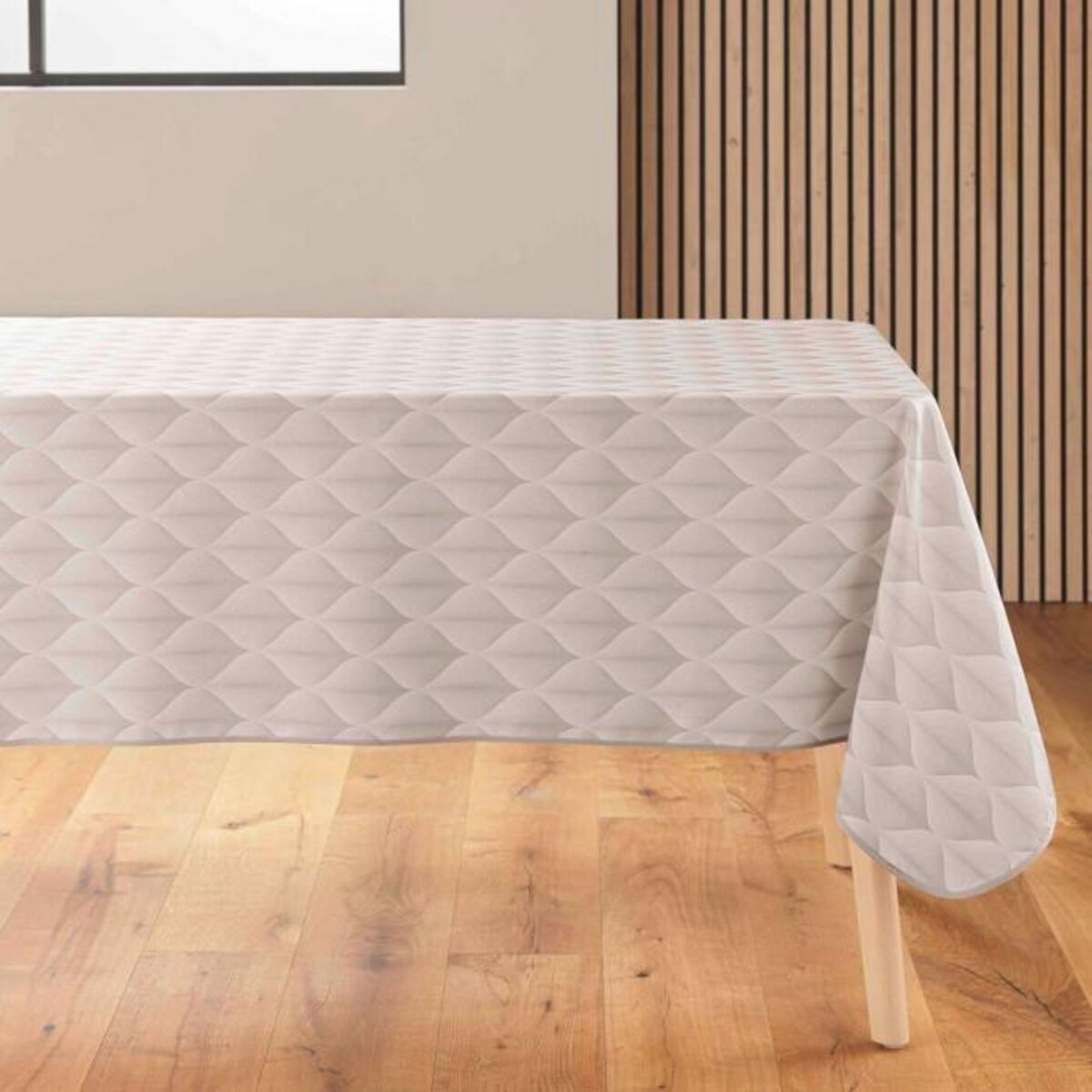 Paris Prix Nappe Antitache Imprimé  Kalini  150x240cm Naturel