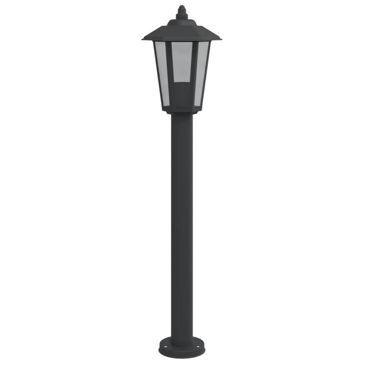 VIDAXL Lampadaires d'exterieur 3 pcs noir 80 cm acier inoxydable
