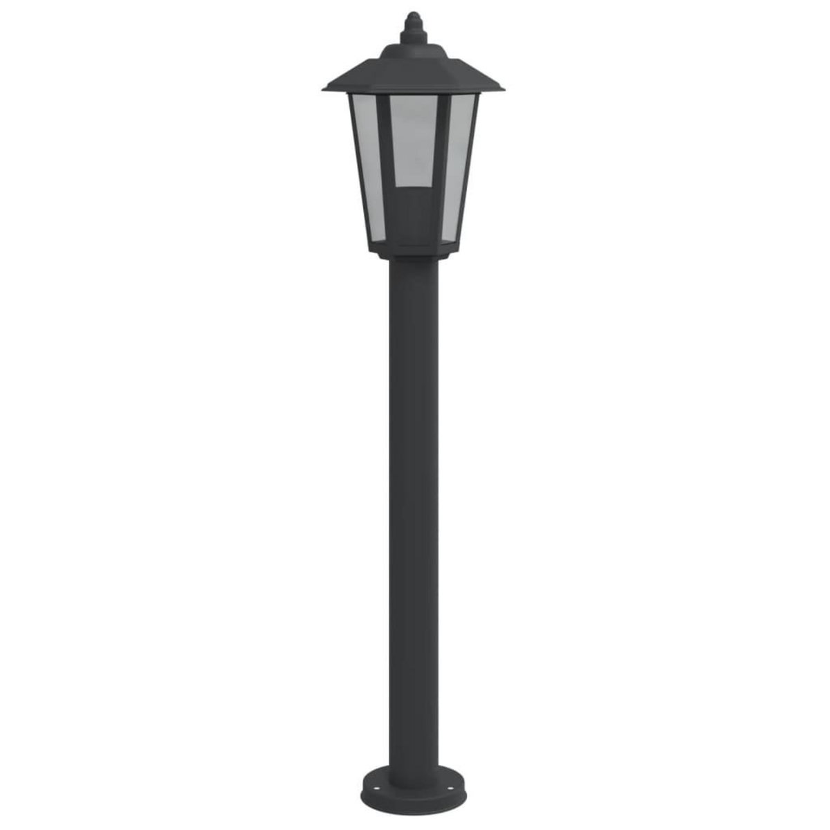 VIDAXL Lampadaires d'exterieur 3 pcs noir 80 cm acier inoxydable