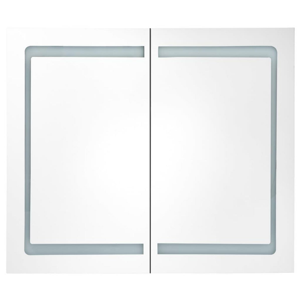 VIDAXL Armoire de salle de bain a miroir a LED Blanc et chene