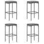 Voir la diapositive 4 : VIDAXL Ensemble de bar de jardin 5 pcs avec coussins gris poly rotin