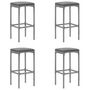 Voir la diapositive 4 : VIDAXL Ensemble de bar de jardin 5 pcs avec coussins gris poly rotin