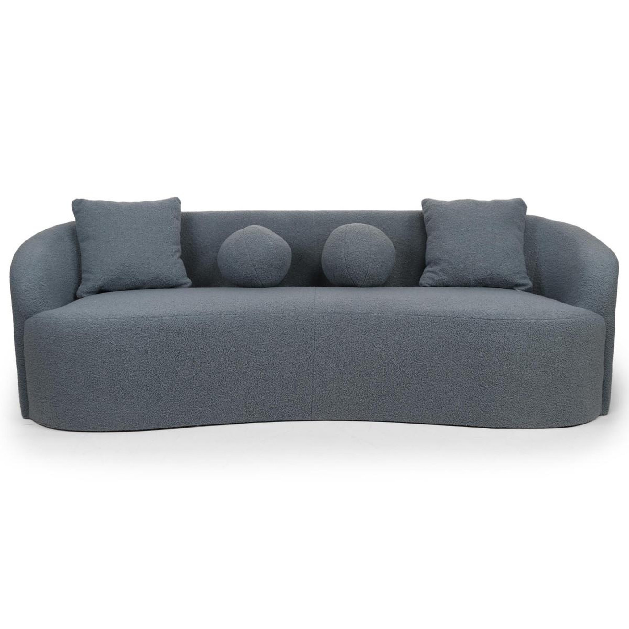 Voir la diapositive 4 : Paris Prix Canapé 4 places en tissu bouclette  brett  215cm gris