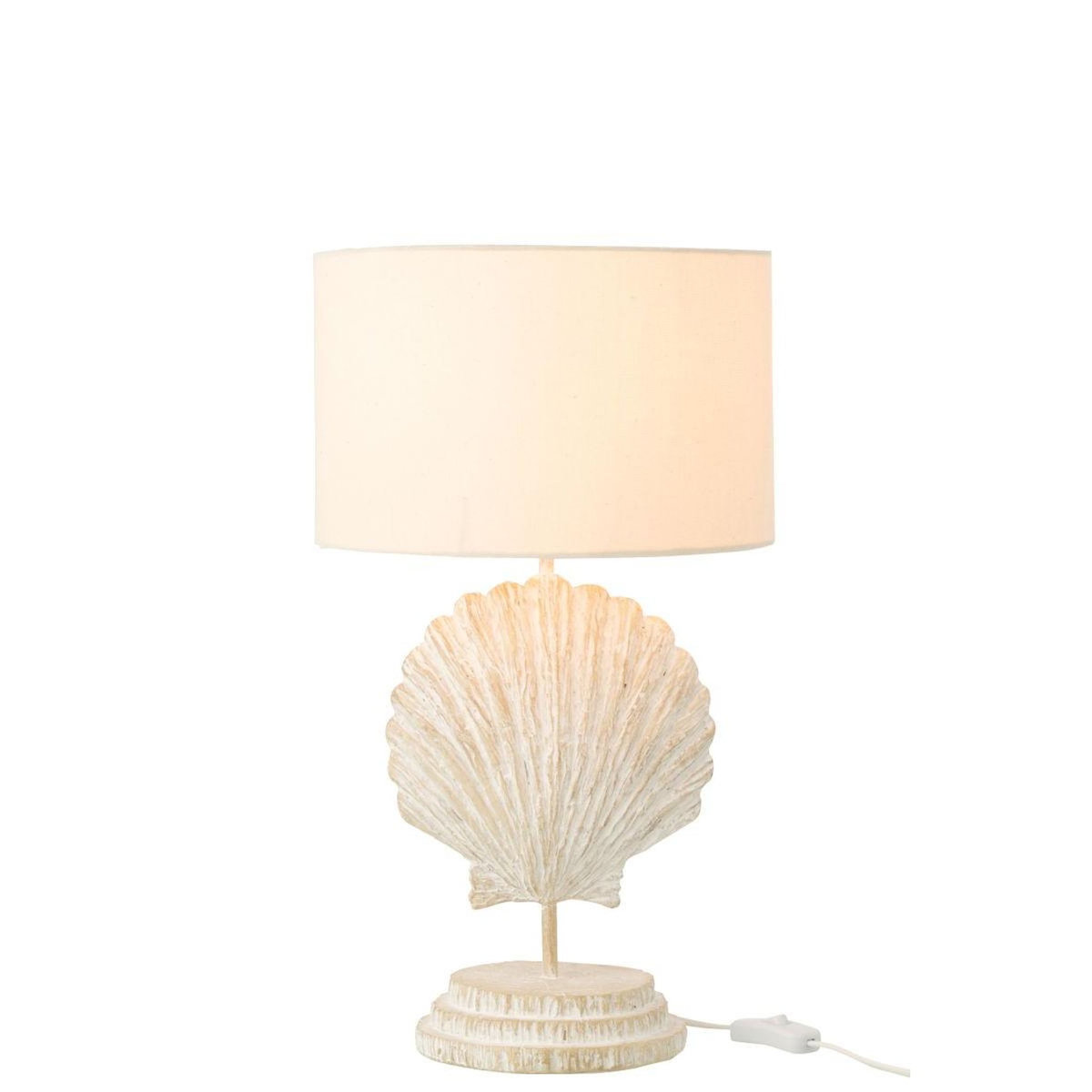 Paris Prix Lampe à Poser Coquillage  Costa  47cm Blanc