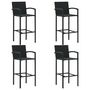 Voir la diapositive 3 : VIDAXL Ensemble de bar d'exterieur 5 pcs accoudoir Resine tressee Noir
