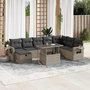 Voir la diapositive 1 : VIDAXL Salon de jardin 9 pcs avec coussins gris clair resine tressee