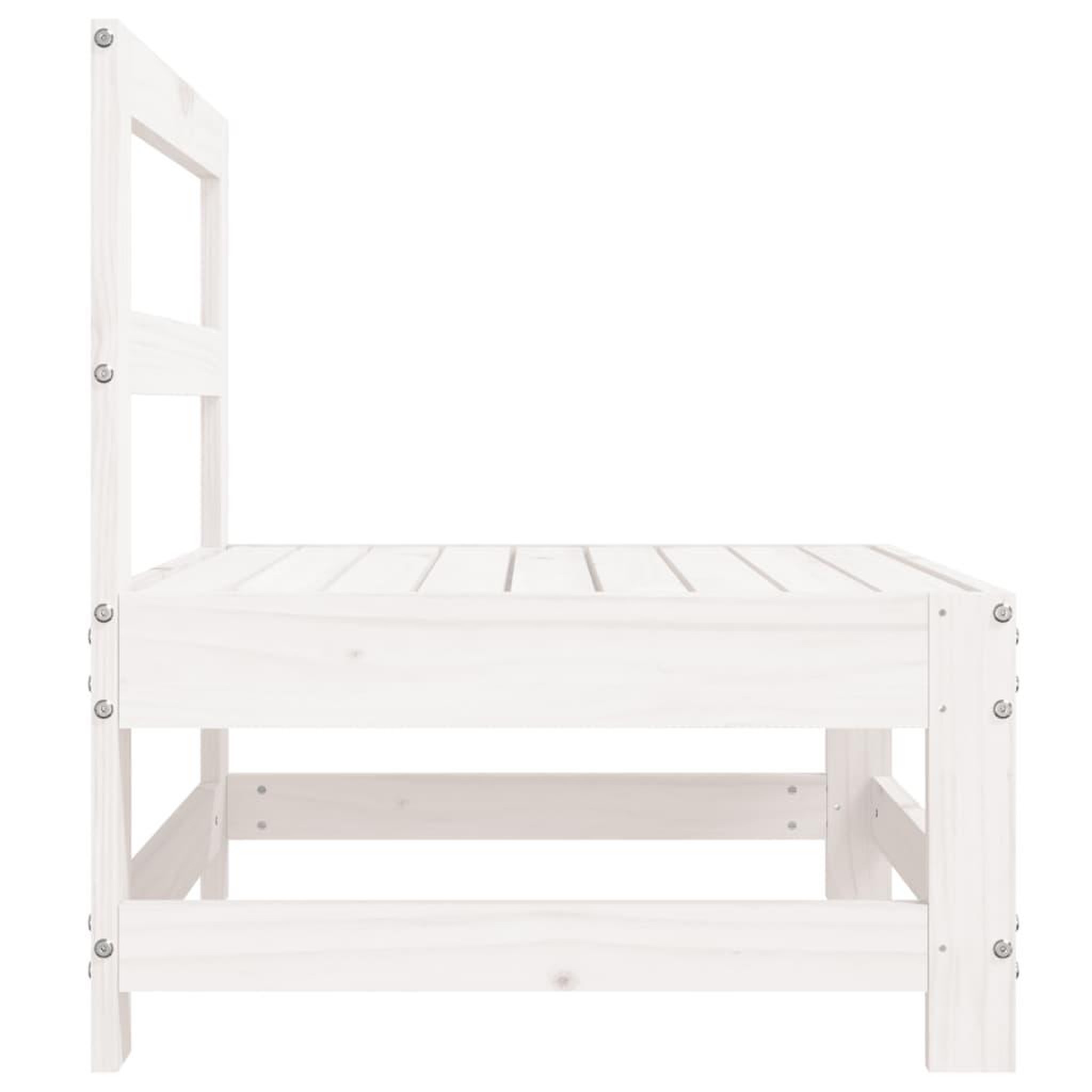 Voir la diapositive 4 : VIDAXL Canape central de jardin blanc bois de pin massif