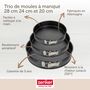 Voir la diapositive 3 : ZENKER Set de 3 moules à charnière ronds de 20 cm 24 cm et 28 cm Zenker Black Metallic