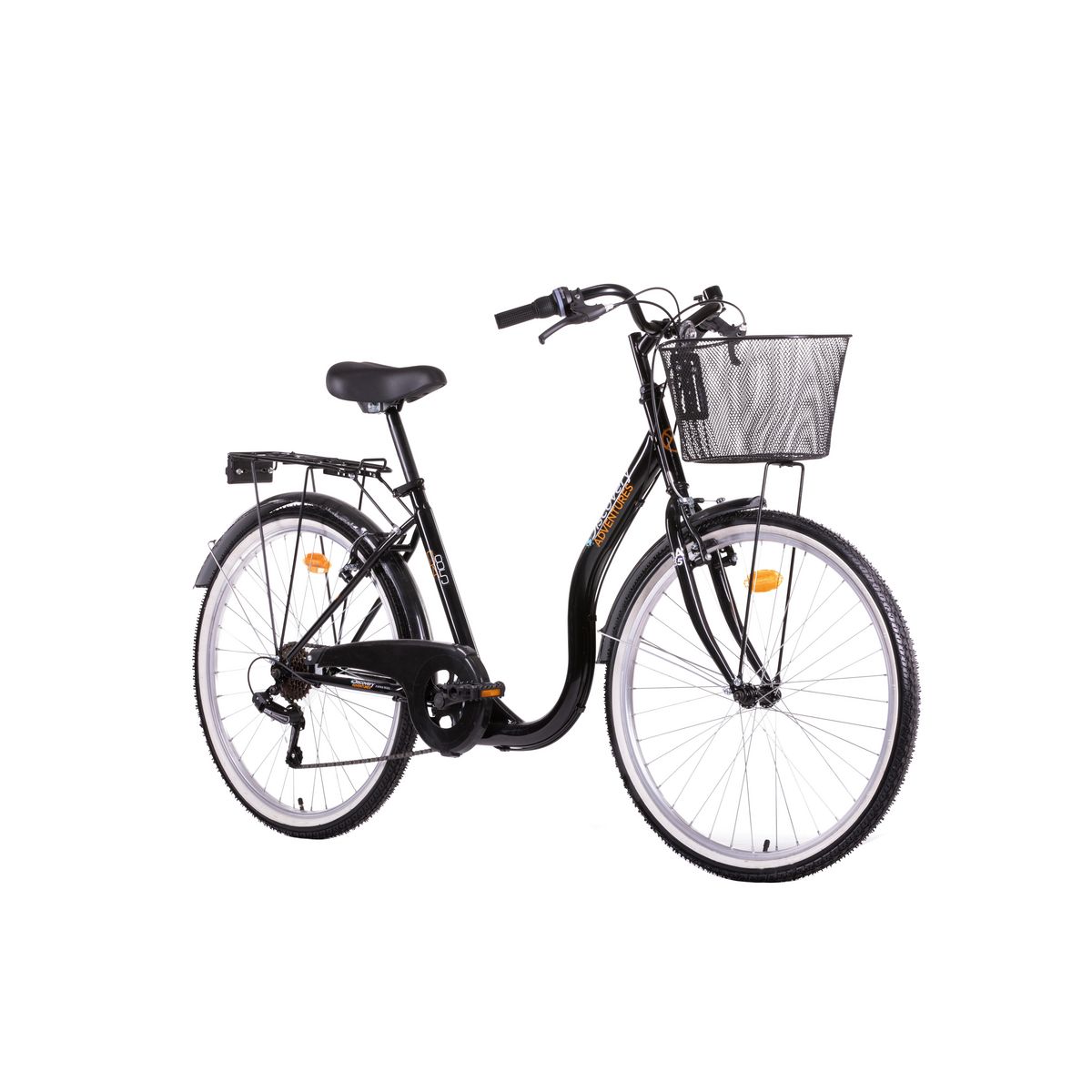 DISCOVERY ADVENTURES Vélo VTC 26'' City Rigide Femme Acier  Discovery Adventures  - 6 vitesses - Enjambement bas - Freins V-Brake - Dérailleur Shimano - Equipé City