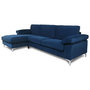 Voir la diapositive 4 : CONCEPT USINE Canapé d'angle gauche 4-5 places en velours bleu GALWAY