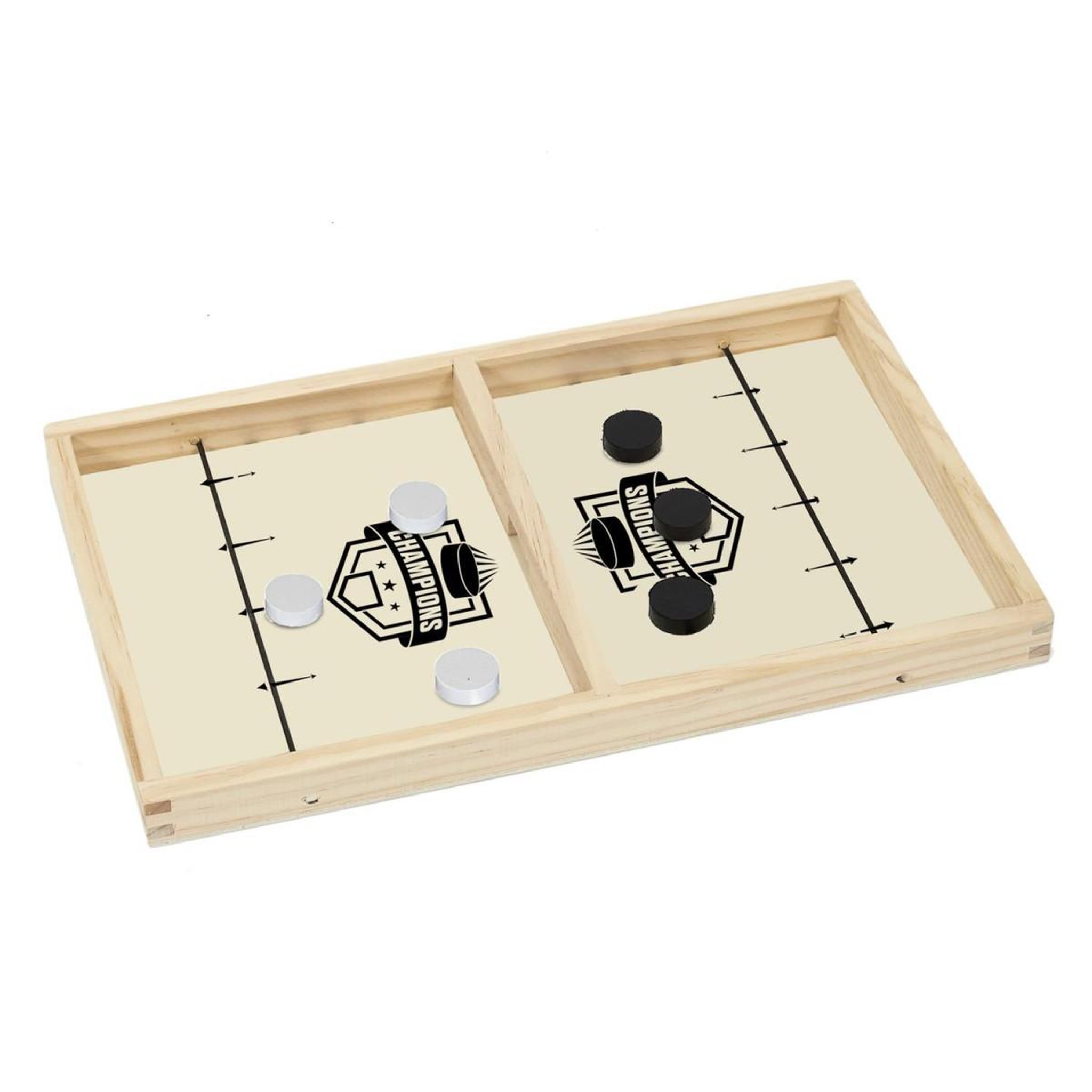 MISTER GADGET Jeu de hockey en bois  palets  35cm naturel